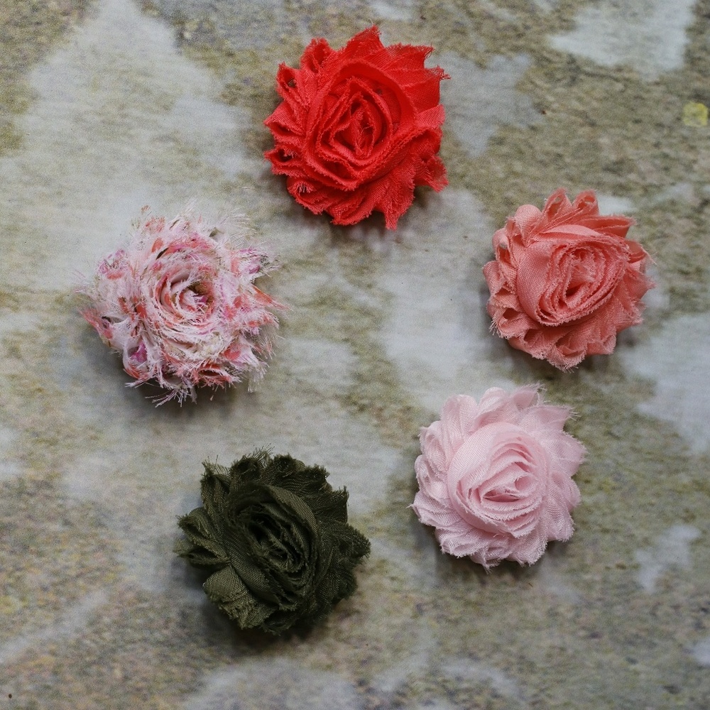 NEW set of 5 shabby chic hair clips